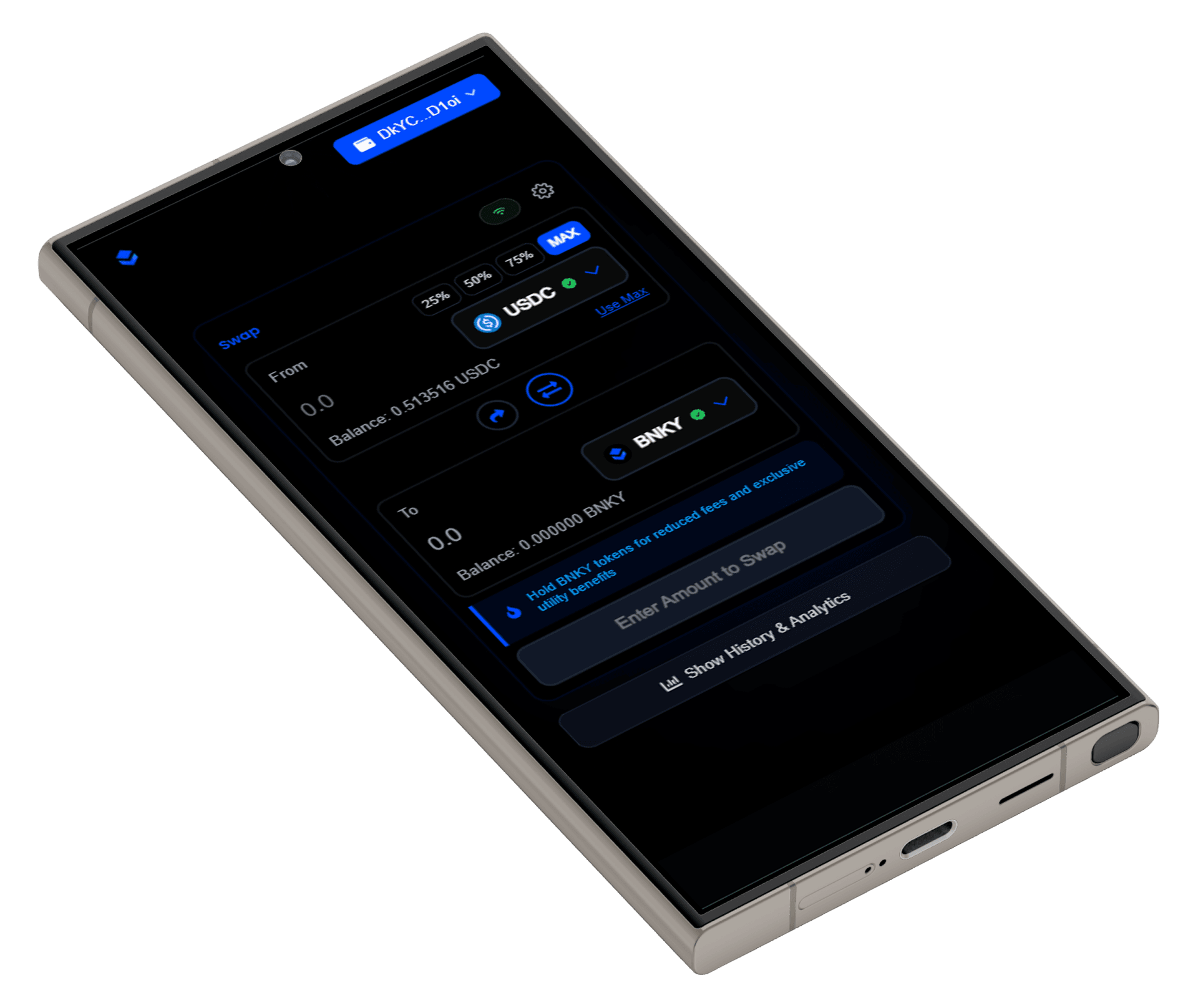 A premium mockup of the AlkexSwap app.